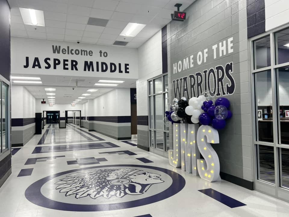 front entryway of JMS front entryway of JMS