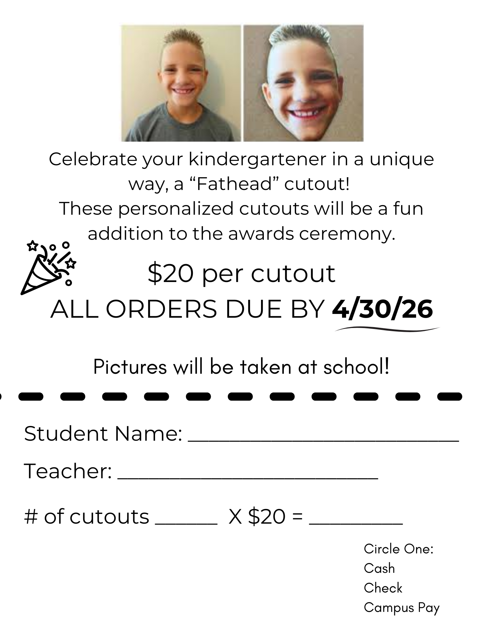 Kindergarten Fat Head Flyer