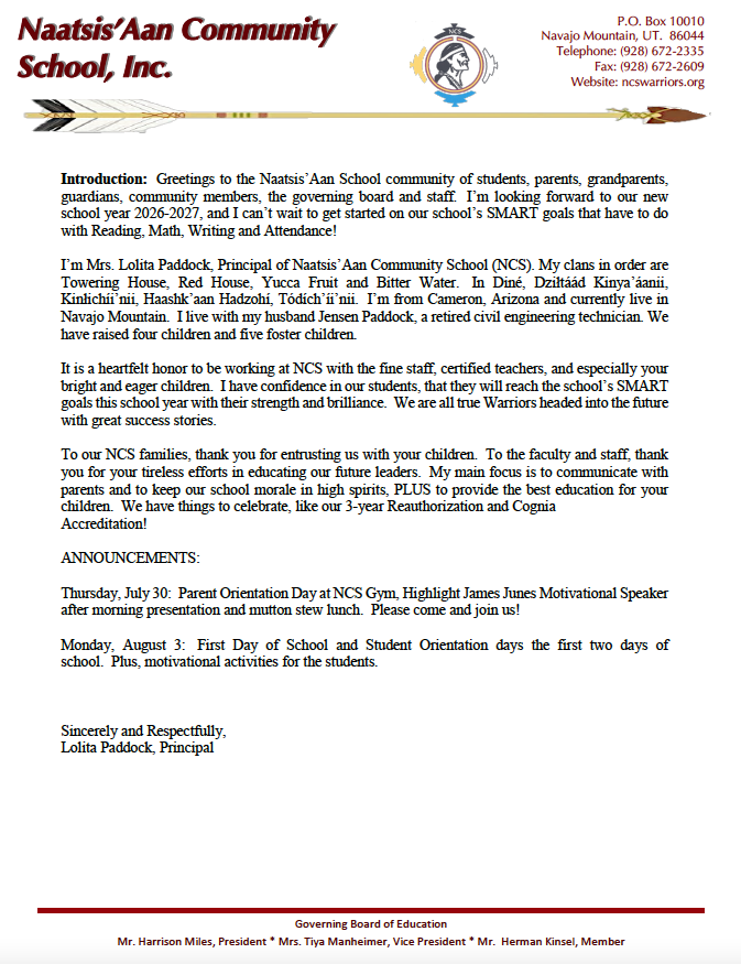 Message from the Principal
