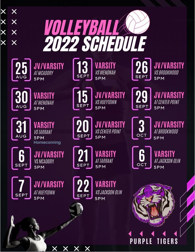 2022 BCHS Volleyball Schedule 