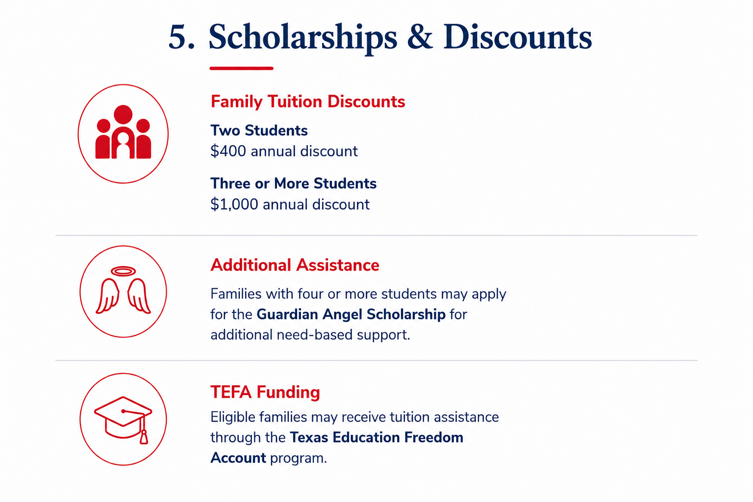 scholarships and discounts