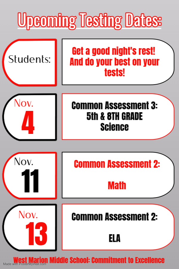 Upcoming Testing Dates