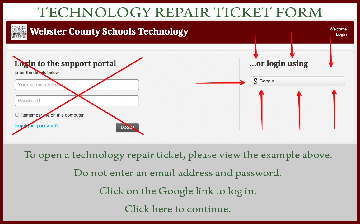 tech repair ticket form