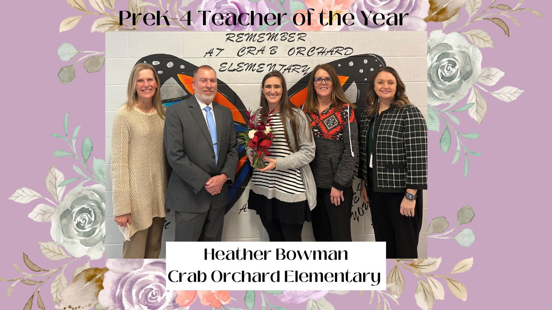 Teacher of the Year PreK-4 Heather Bowman