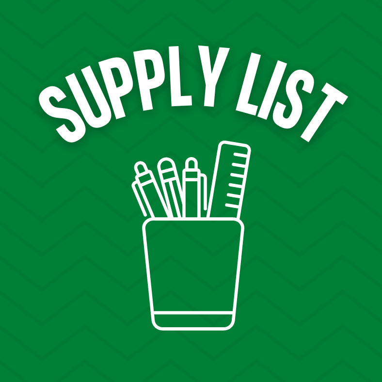 green box with words Supply List