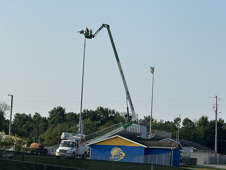 installing the first new lights