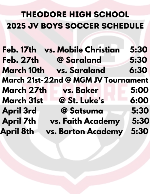 JV Boys Soccer Schedule