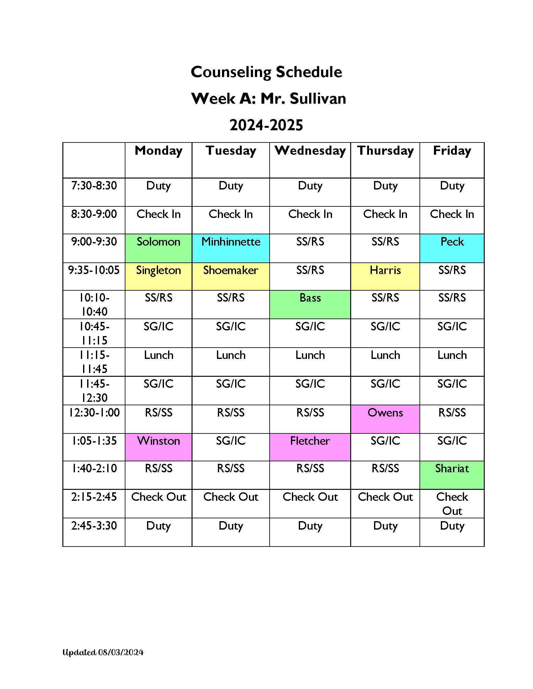 Mr. Sullivan week a