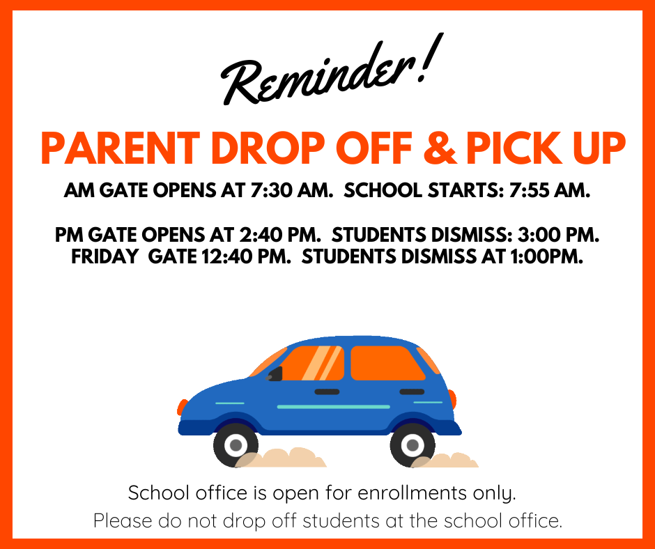 Parent Pick up Reminders