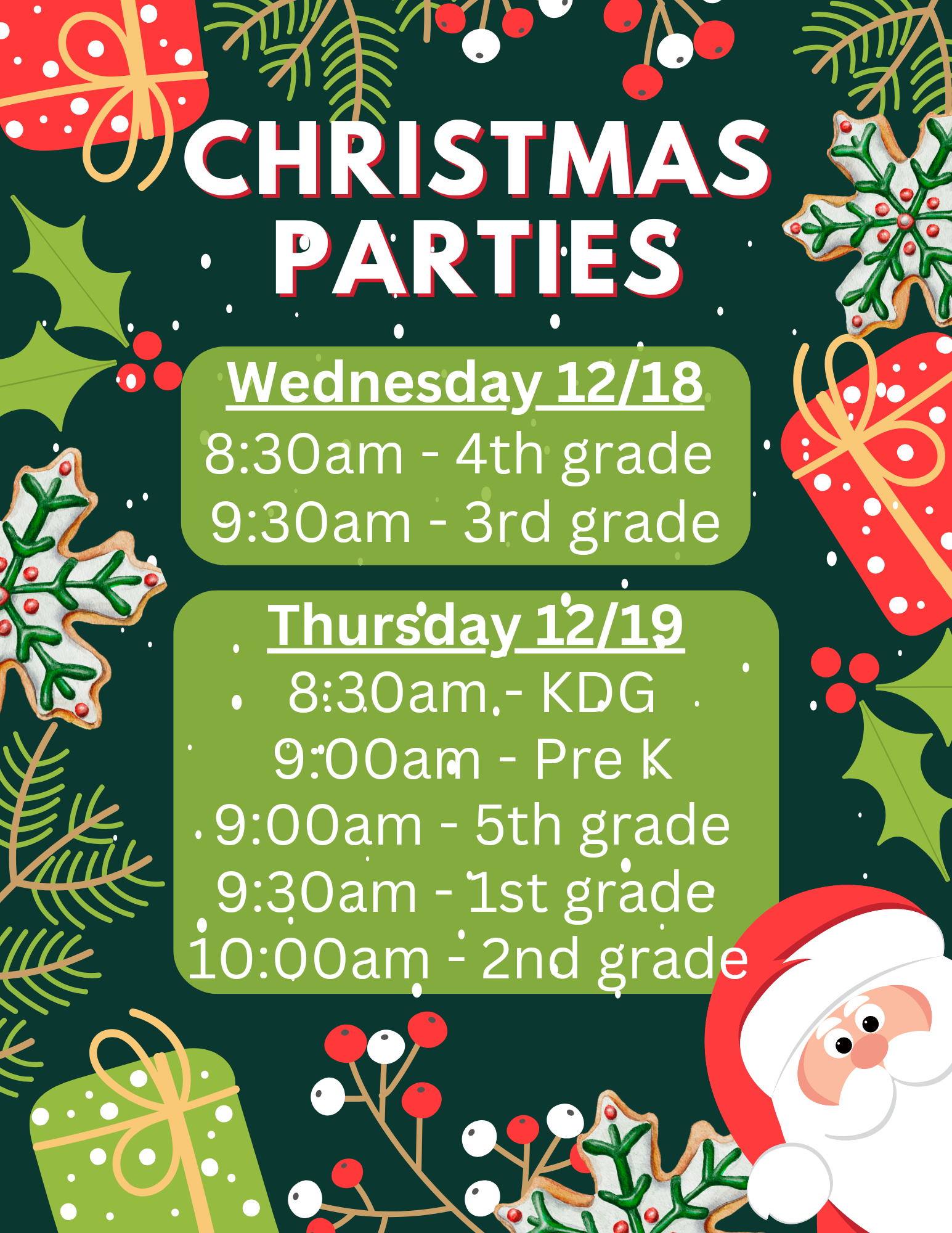 Christmas Parties Flyer