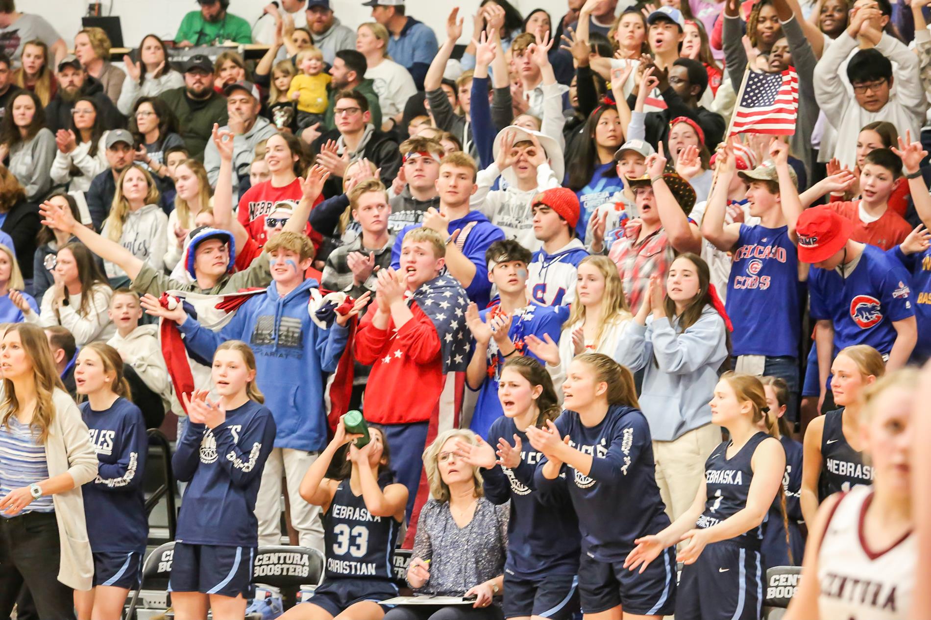 Let's go, Eagles! Student section cheers on the team