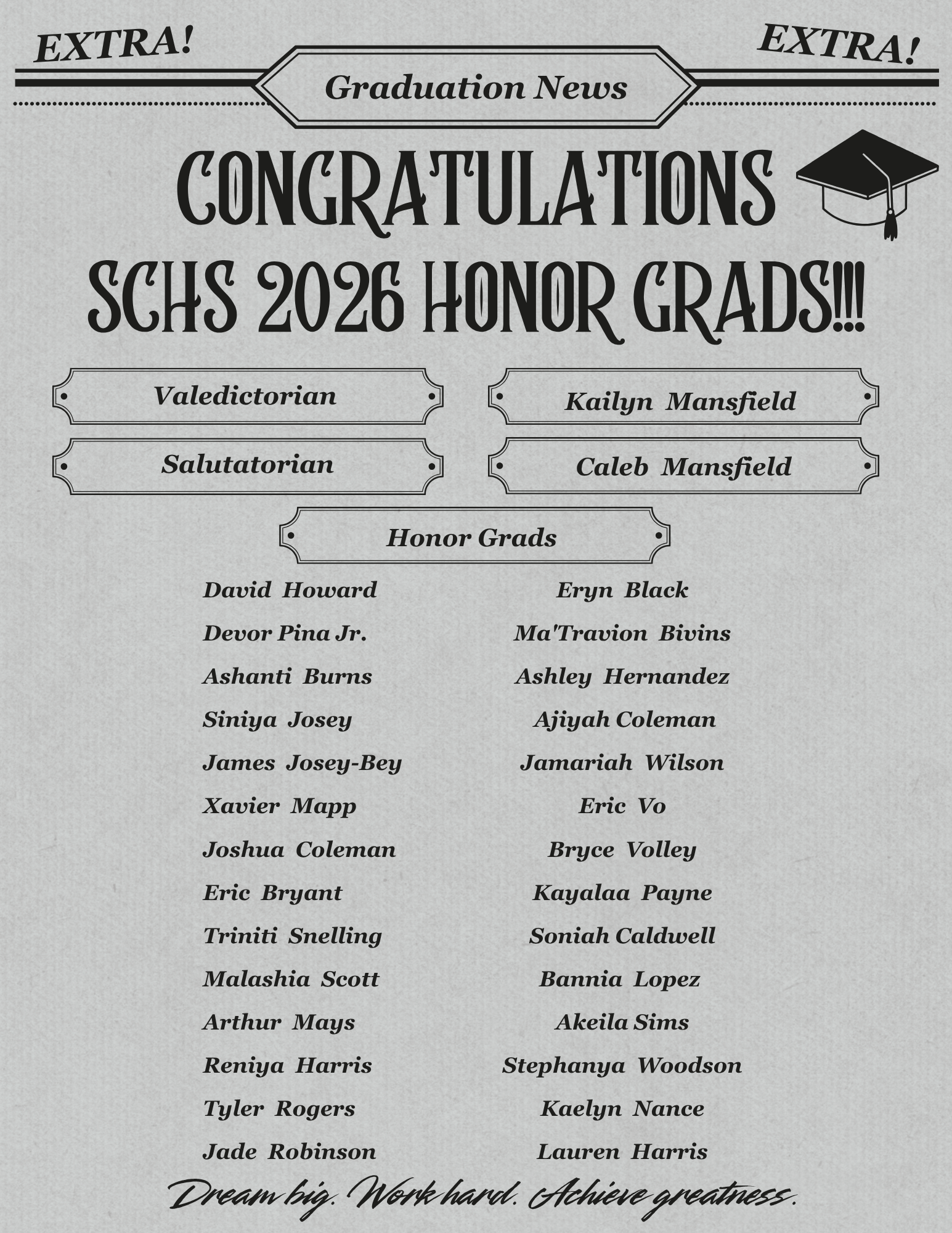 2026 Honor Grads 