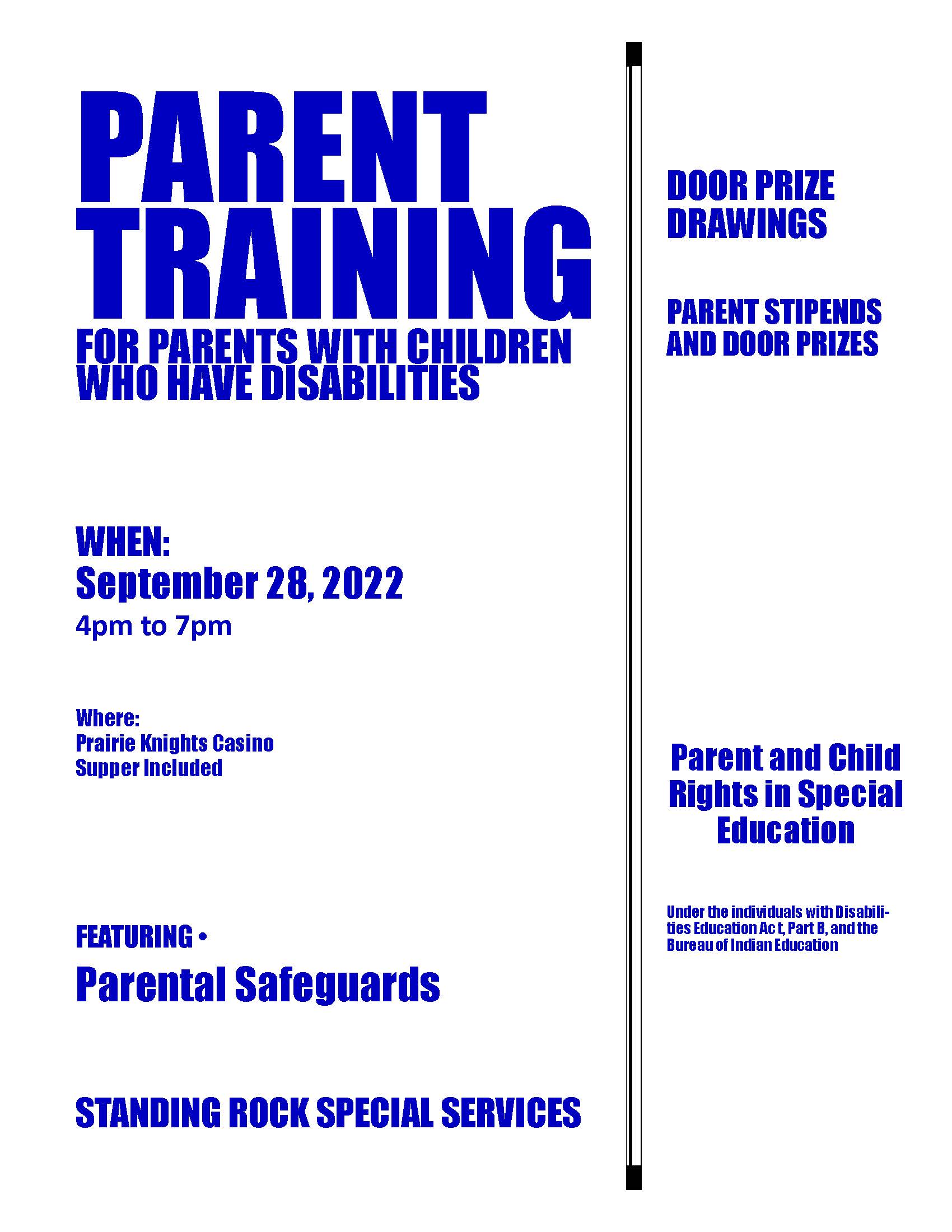 Parent Training Flyer