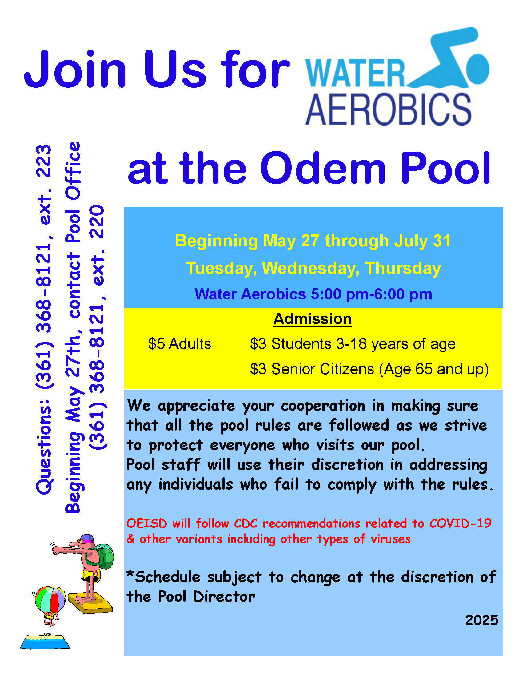 Pool Aerobics 2025 Flyer