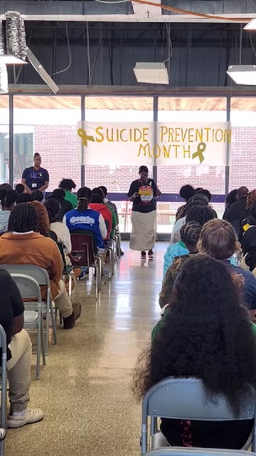 Ms. Ruby Williams held a suicide prevention awareness Program.