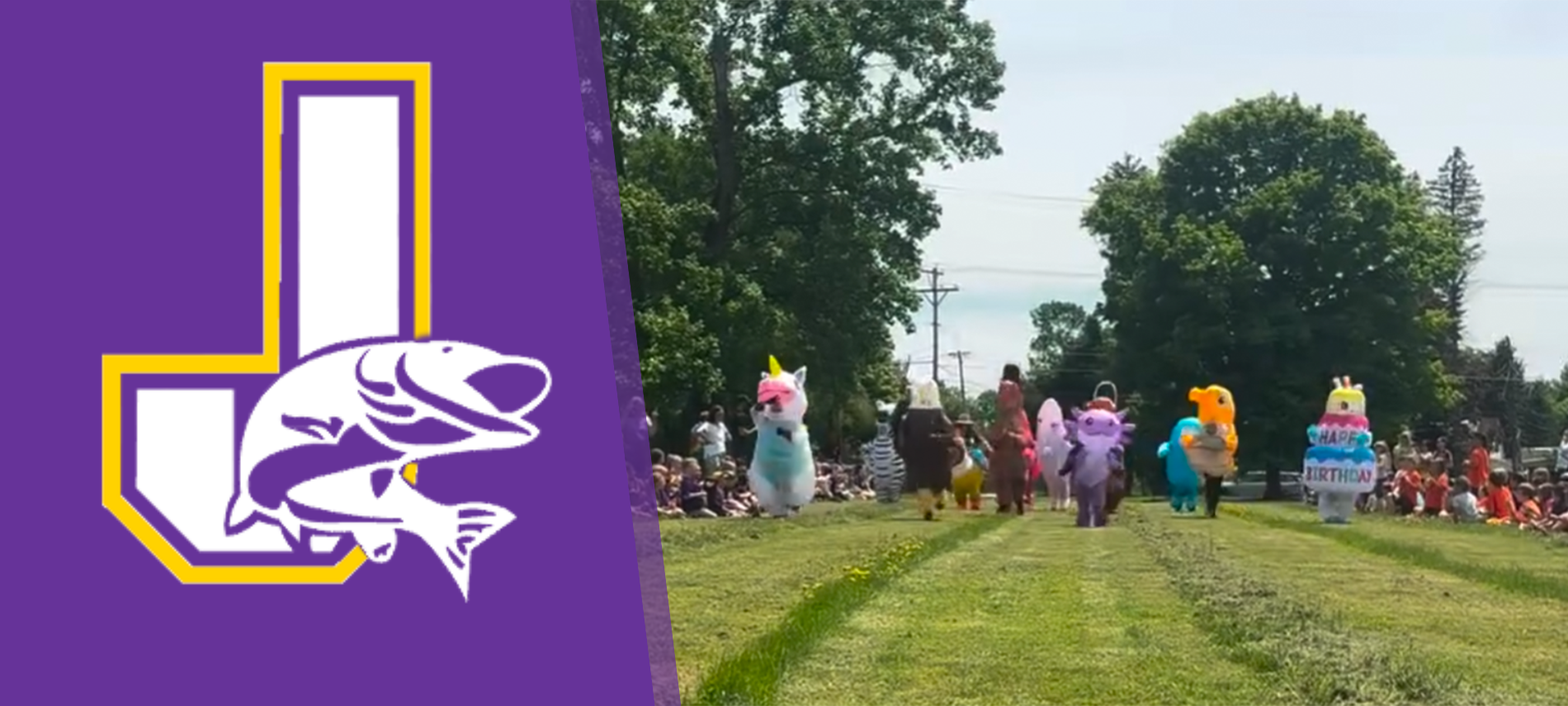 Field Day 2026 Teachers racing in animal costumes