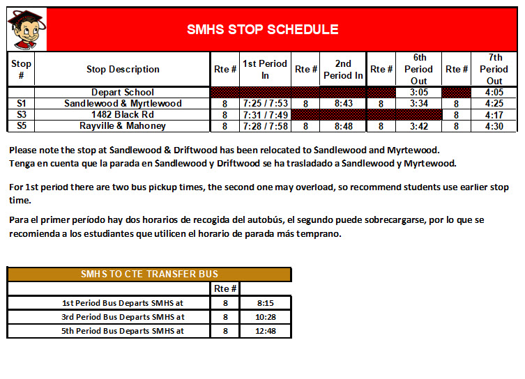 SMHS BUS SCHEDULE