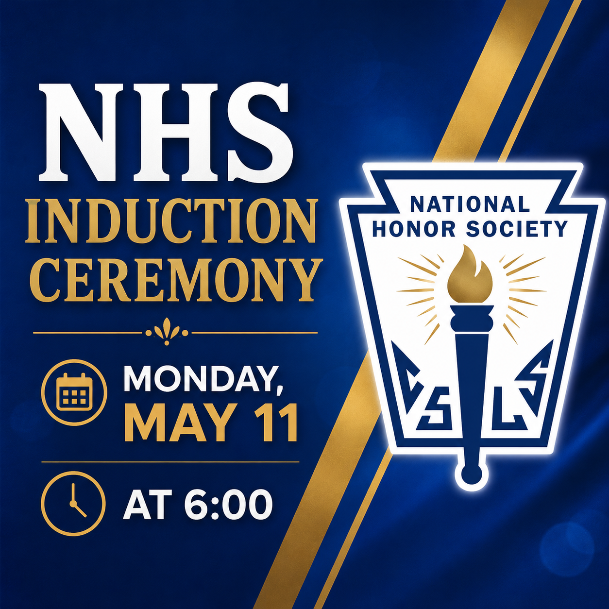 ✨ National Honor Society Induction Ceremony ✨  We are proud to celebrate our newest NHS inductees! 🐾  📅 Monday, May 11 🕕 6:00 PM  Join us as we recognize students for their achievement, leadership, and service. Family and friends are invited to attend this special evening honoring their hard work and dedication.  We look forward to seeing you there as we welcome the next group of scholars into NHS! 🎓