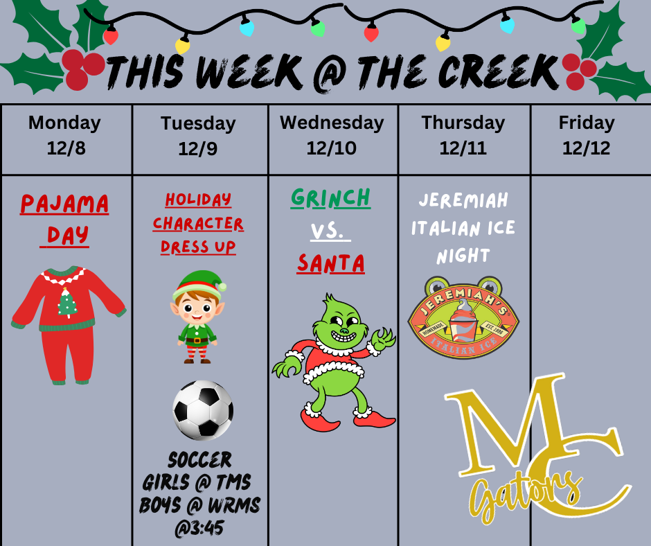 This week at the Creek