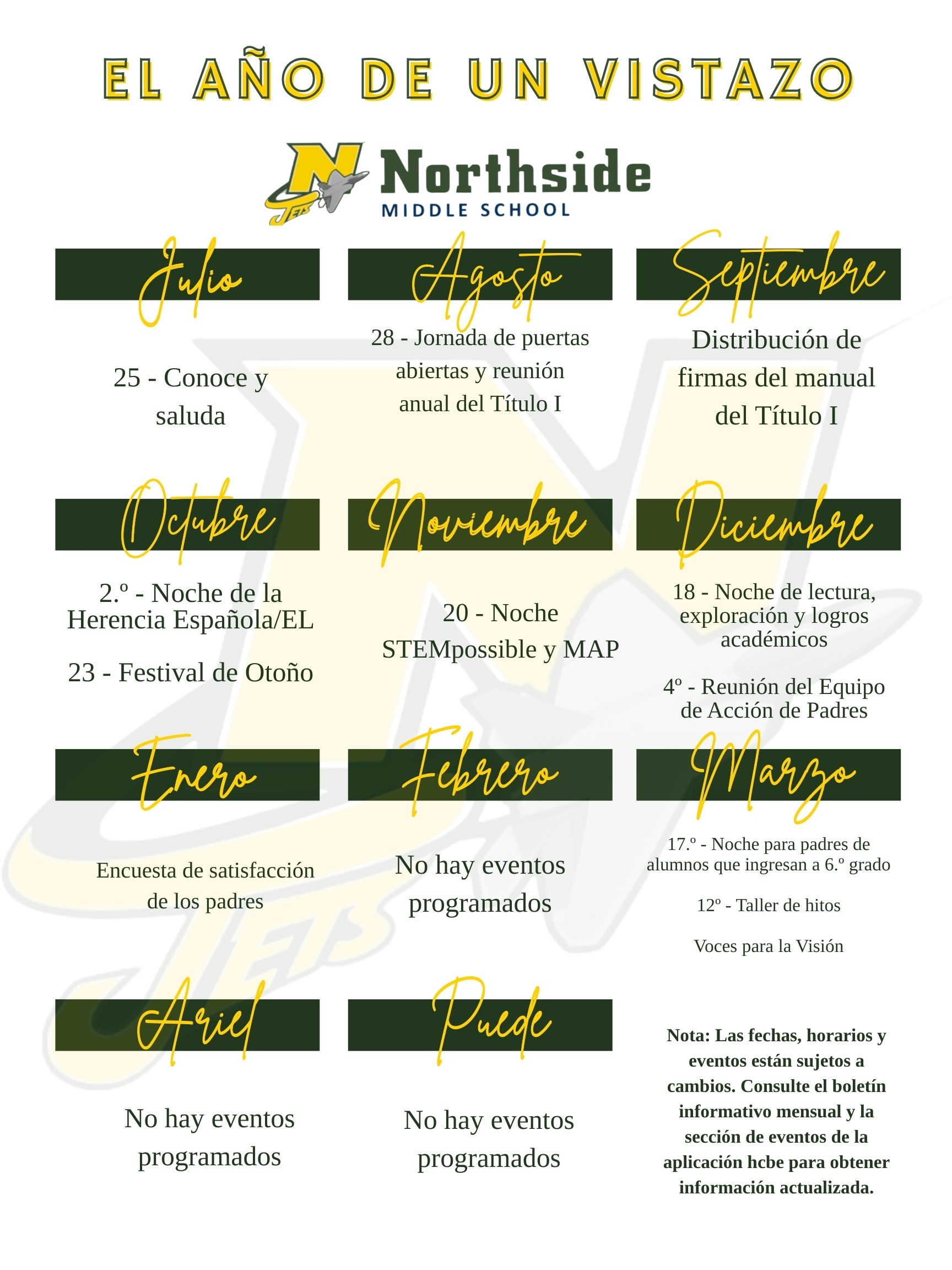 NMS Jets Year at a Glance NMS Jets Year at a Glance