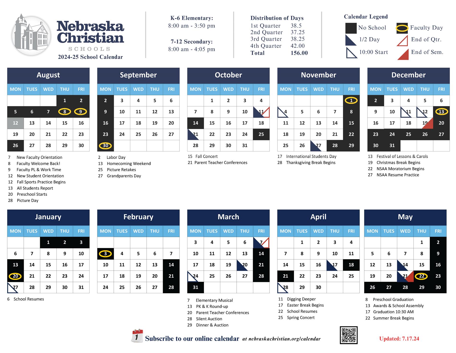 All School Calendar (Off-Days)