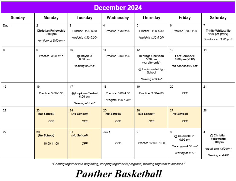 December Calendar