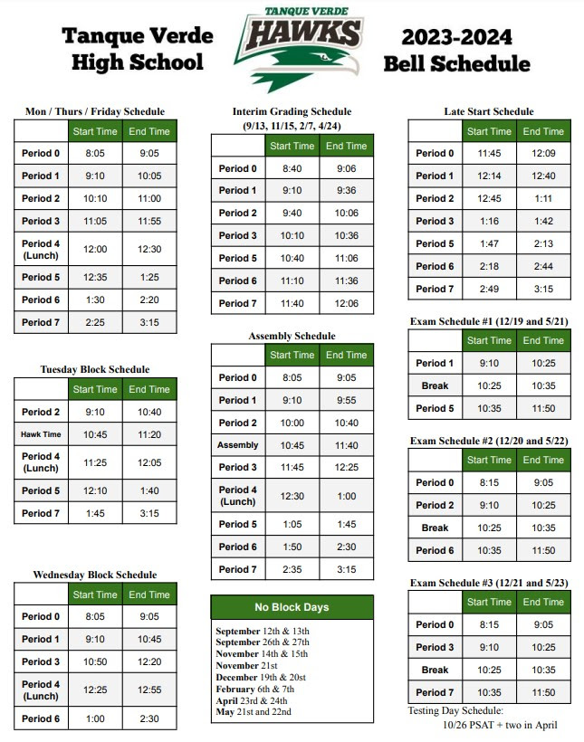 TVHS 23-24 Bell Schedule