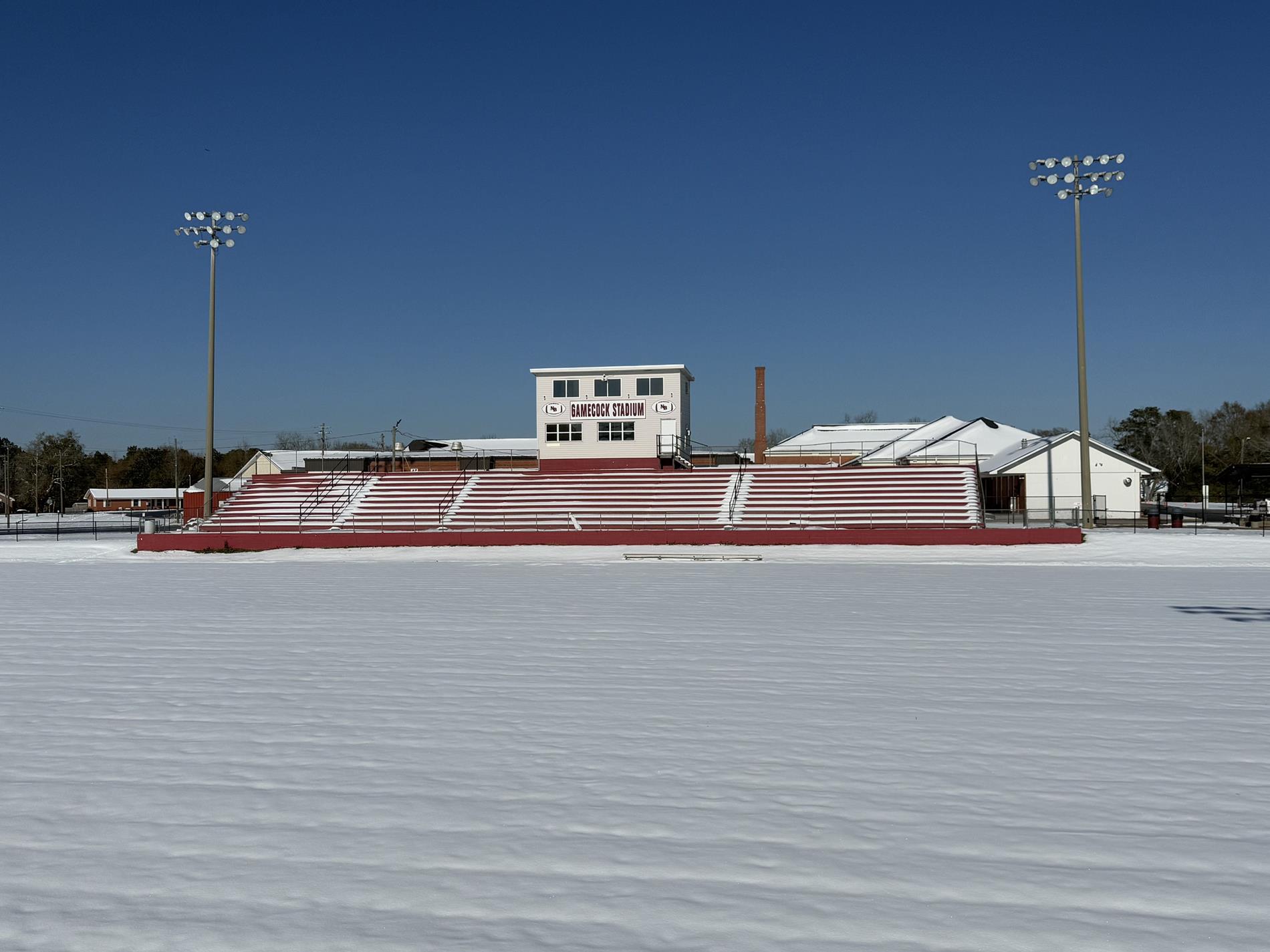 stadium in the snow