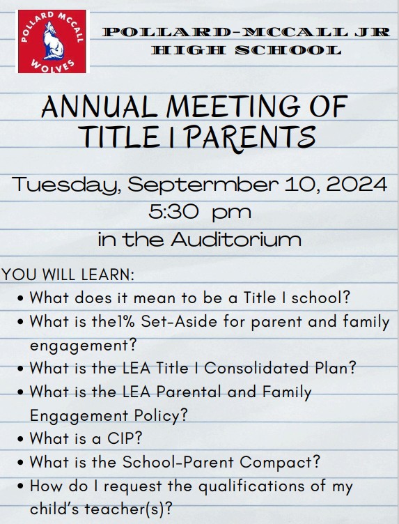 Title I Parent Mtg