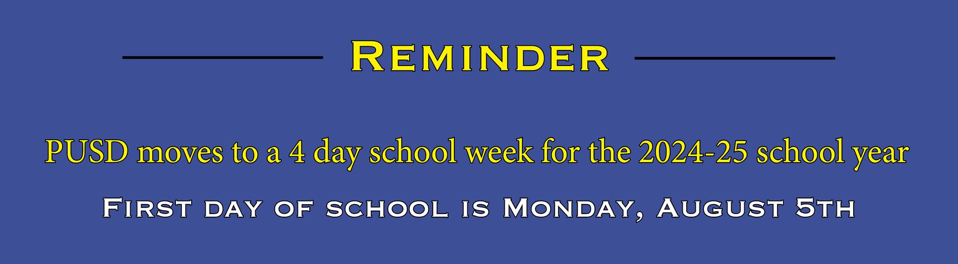 4 day school reminder