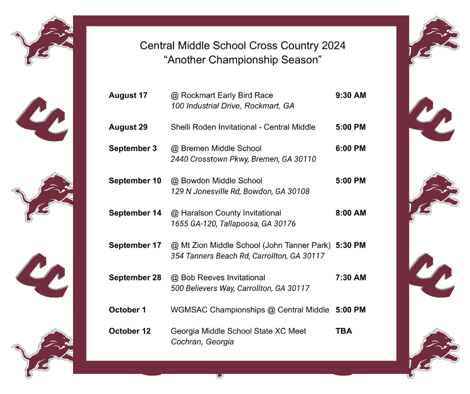 cross country schedule