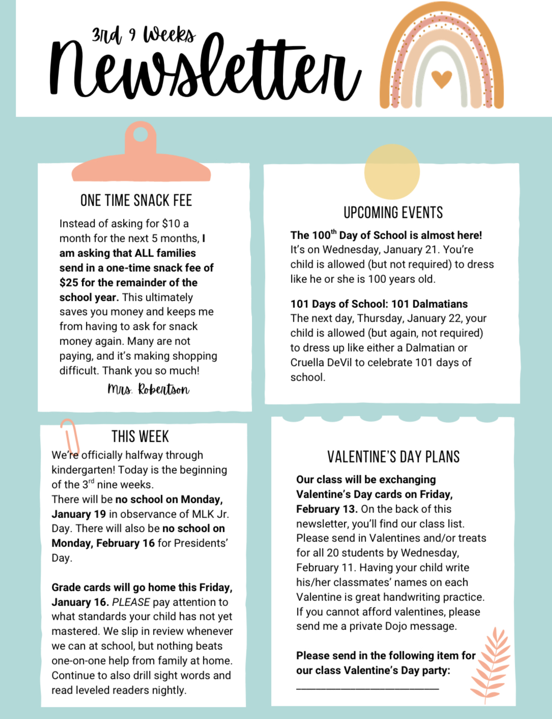 3rd 9 Weeks Newsletter 2026