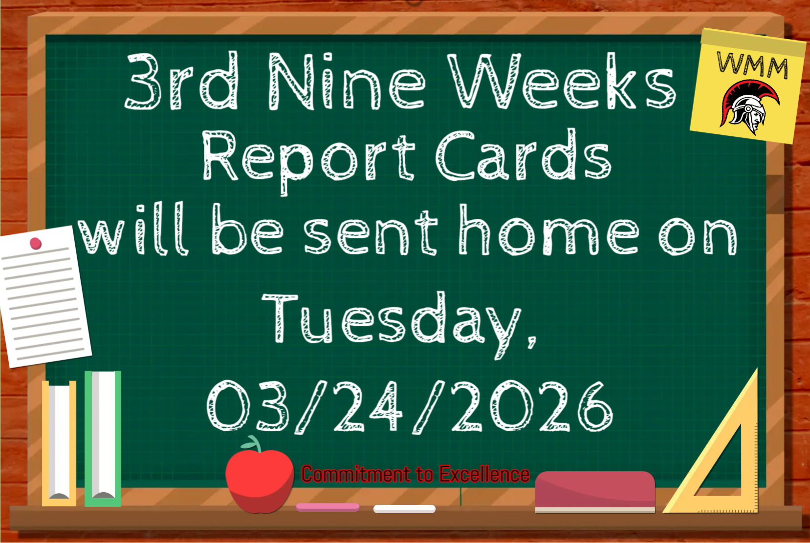 3rd nine weeks report card day 