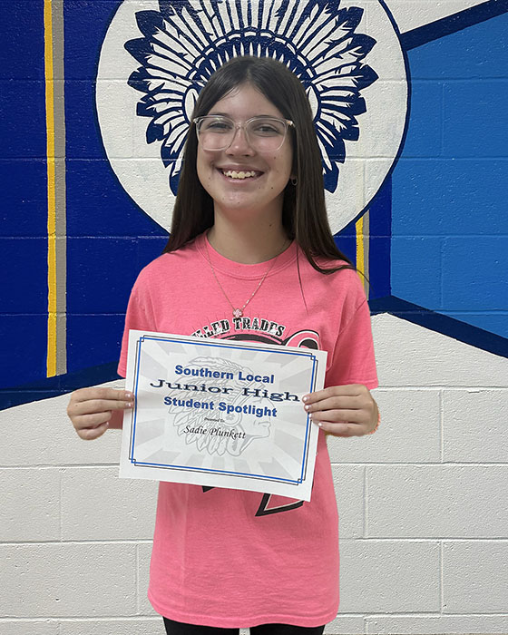 Sadie Plunkett, Sept. MS Spotlight