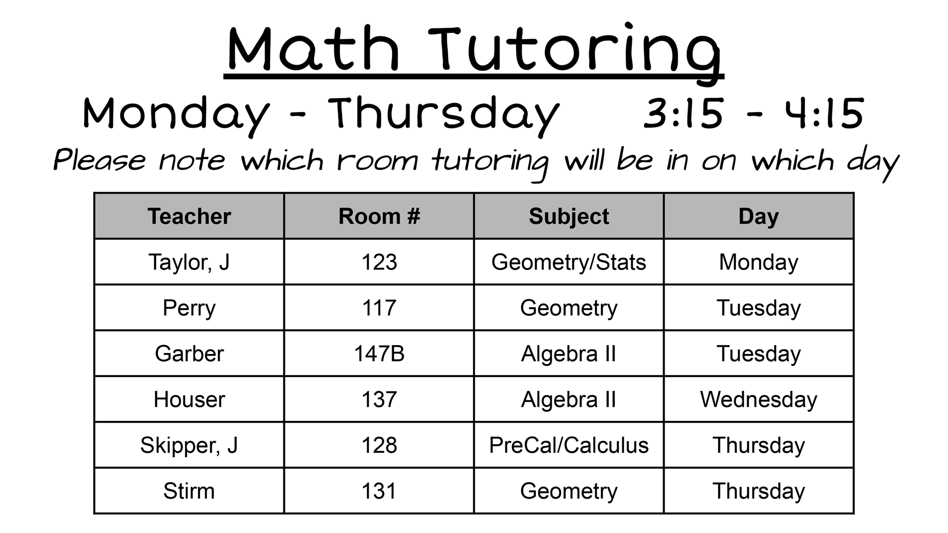 Math Tutoring