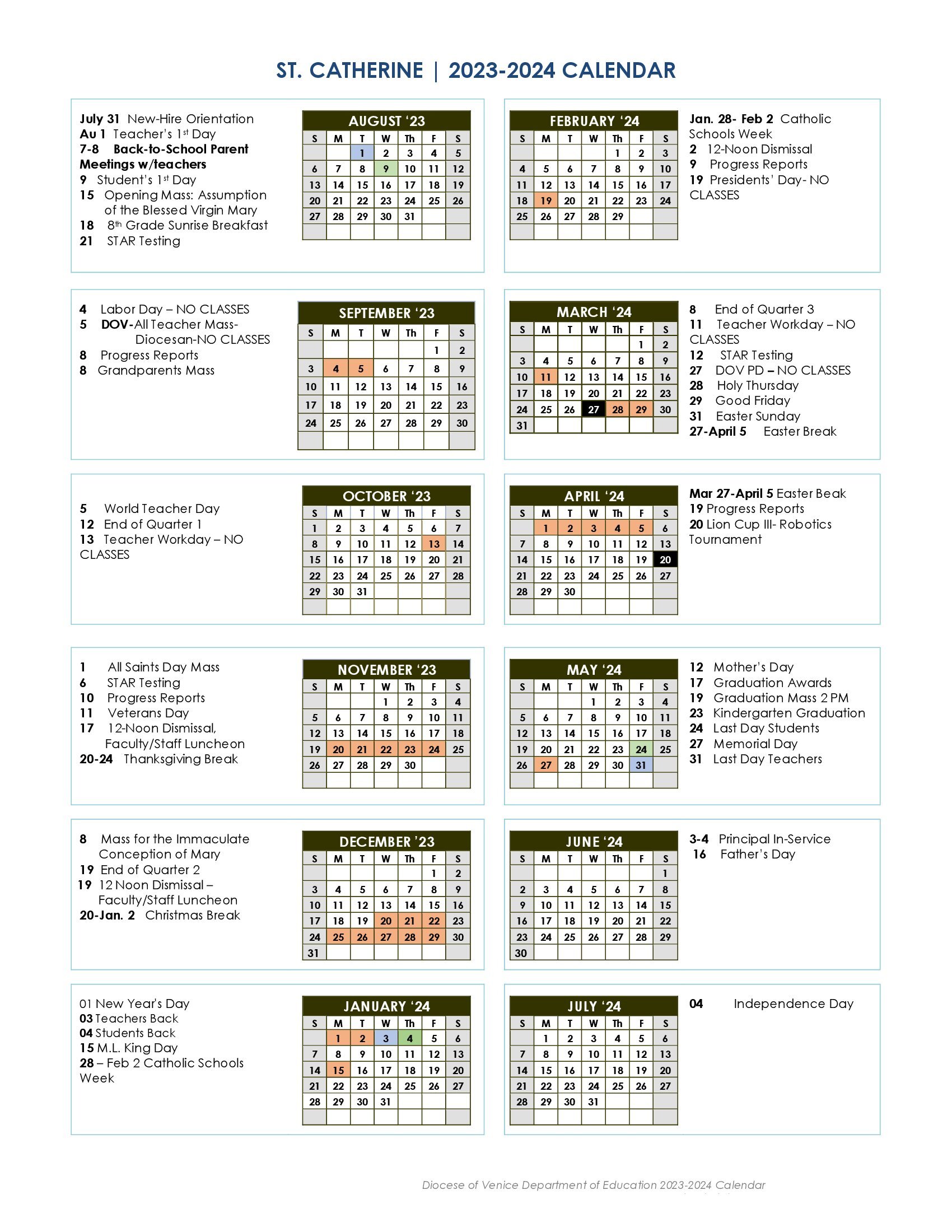 2023-2024 Academic Calendar