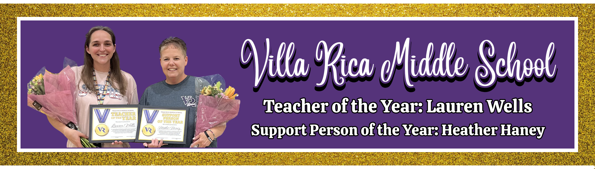 VRMS: Teacher of the year: Lauren Wells pictured on left. Support person of the year: Heather Haney pictured on the right.