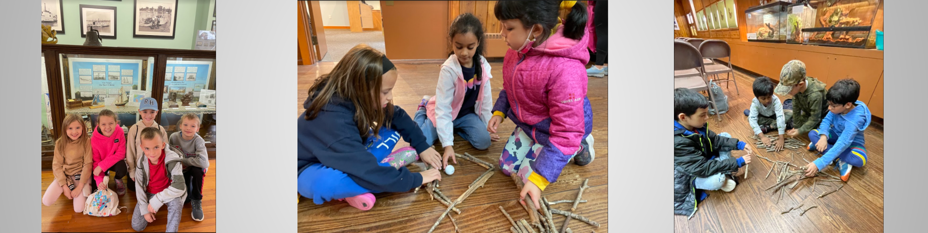 Students working on a team building activity during a field trip