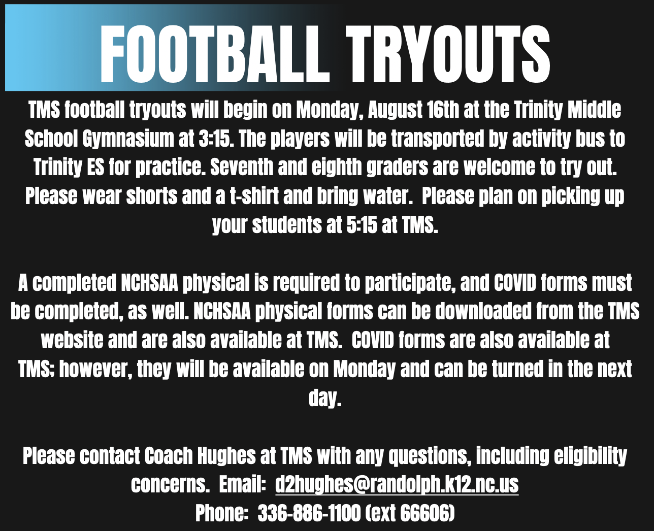 Football Tryouts info Football Tryouts info