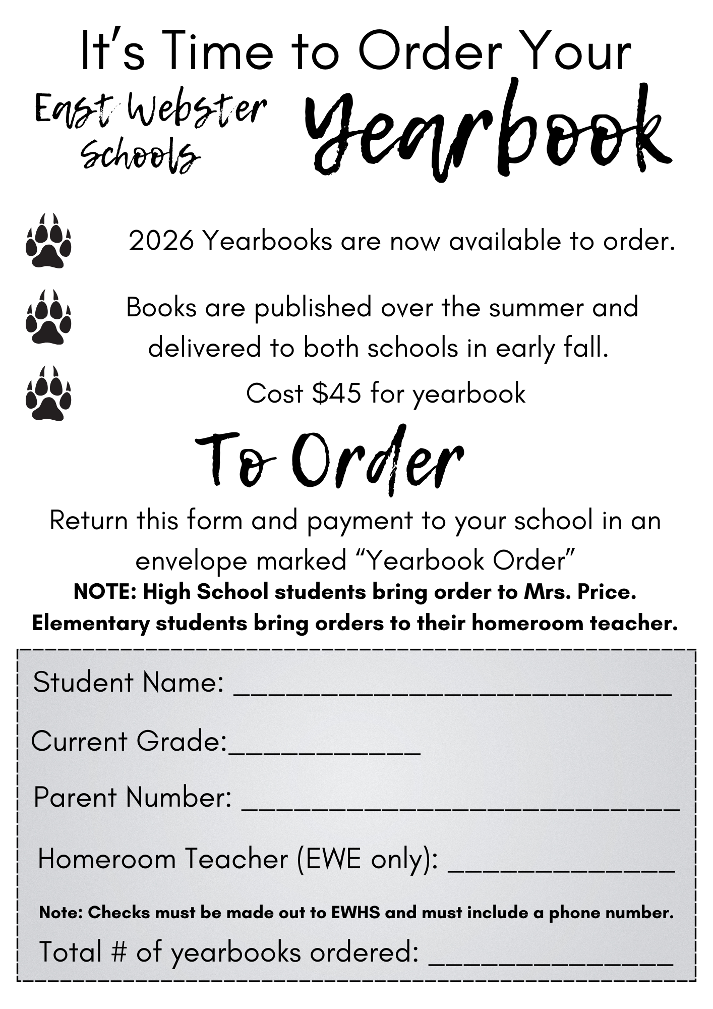 Yearbook Order