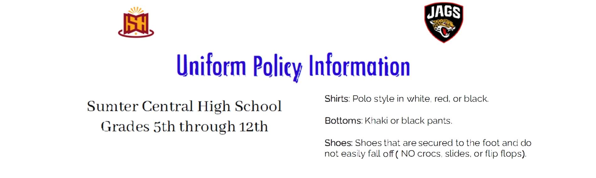 Uniform Policy Information for Sumter Central High School
