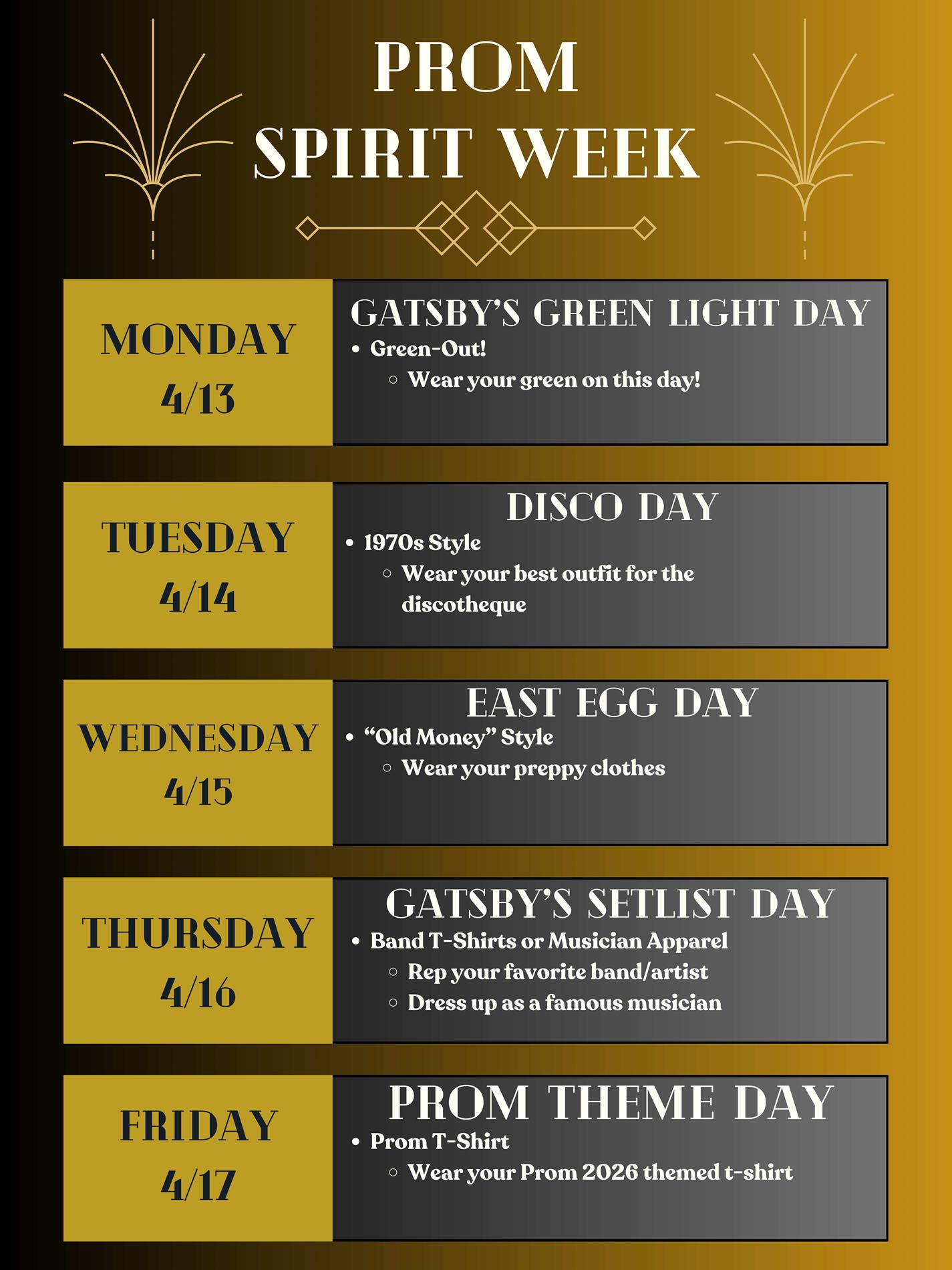 Prom Spirit Week