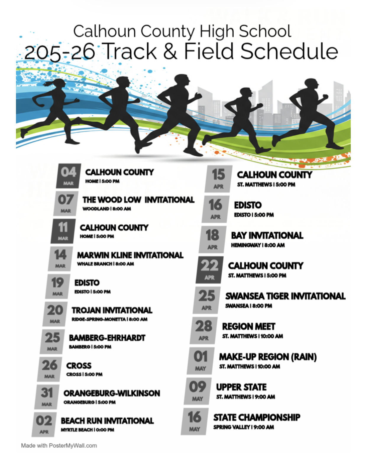 2026 Track Schedule