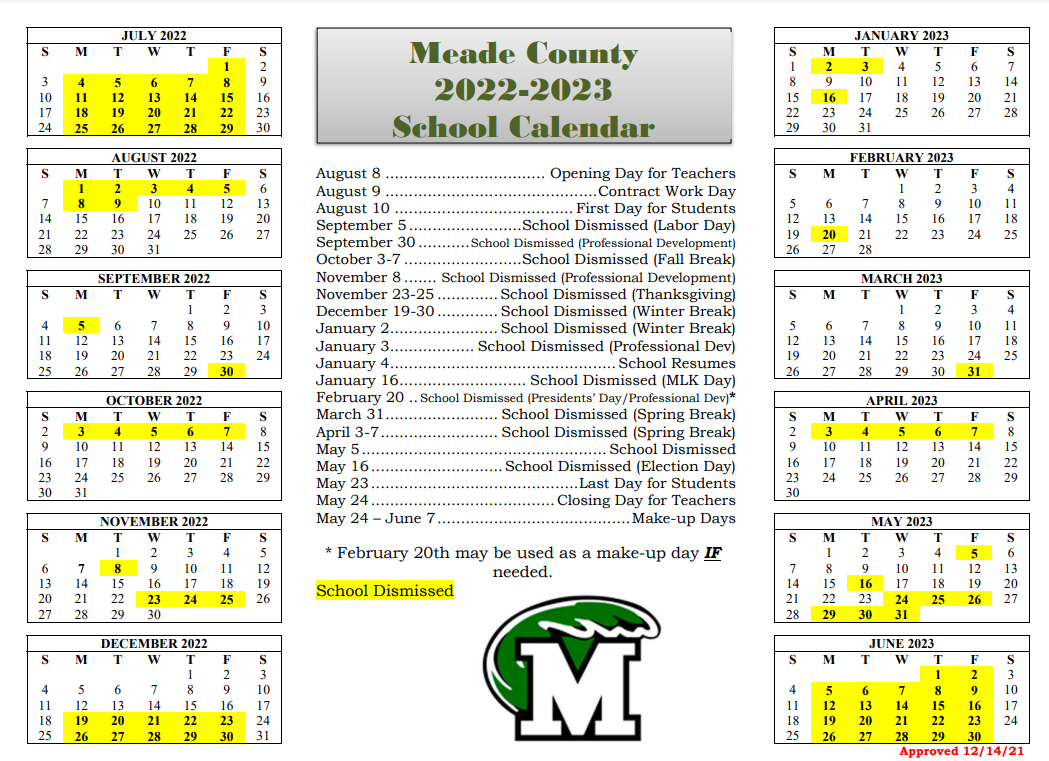 2022-2023 School Calendar