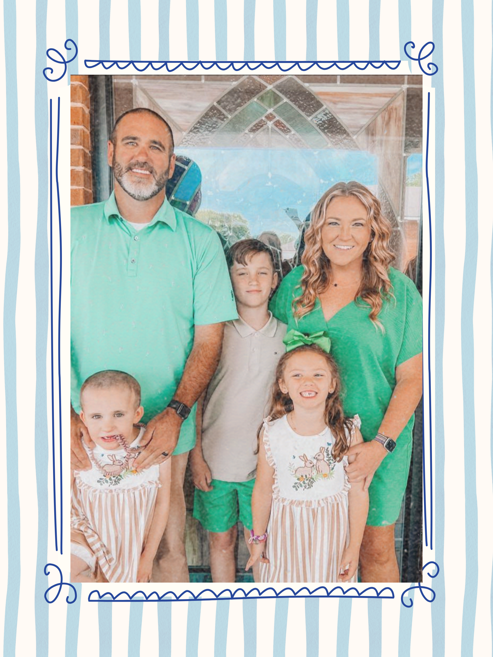 Mrs. Gates' Family Picture. Husband, Mrs. Gates, and three children
