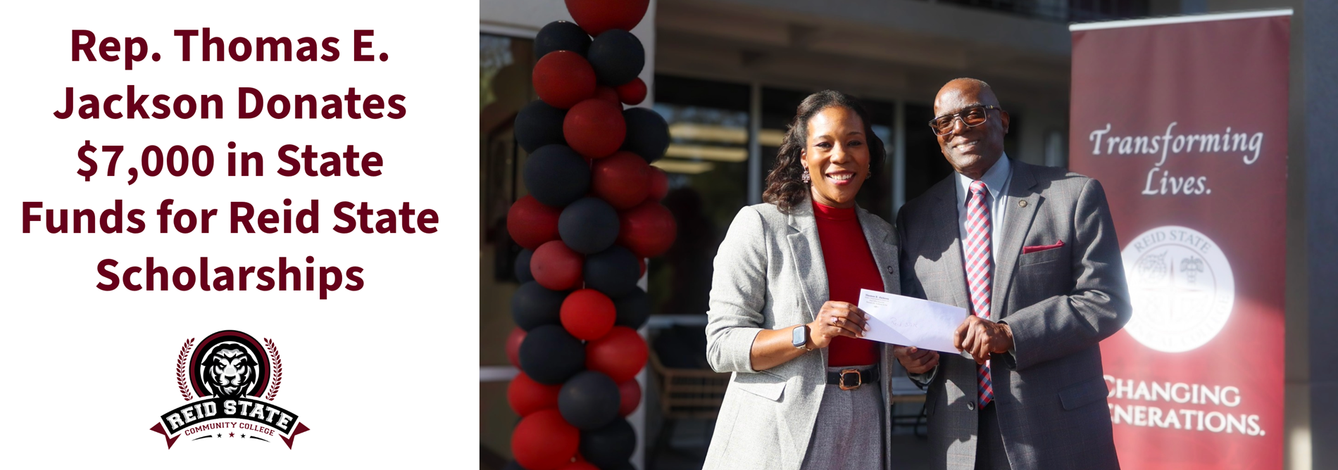 Rep. Thomas E. Jackson Allocates $7,000 in State Funds for Reid State Scholarships