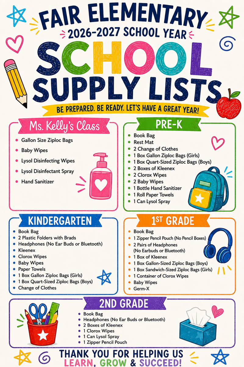 2026-2027 School Supplies