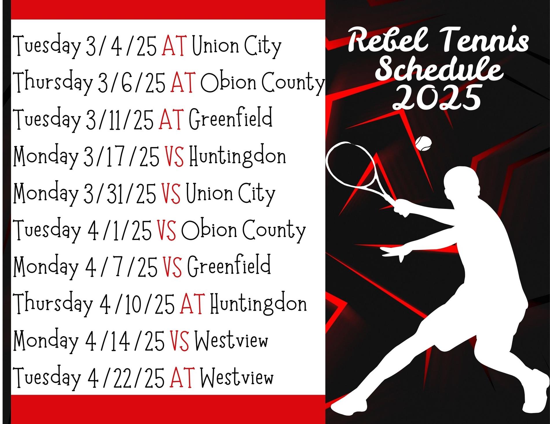 2025 tennis schedule