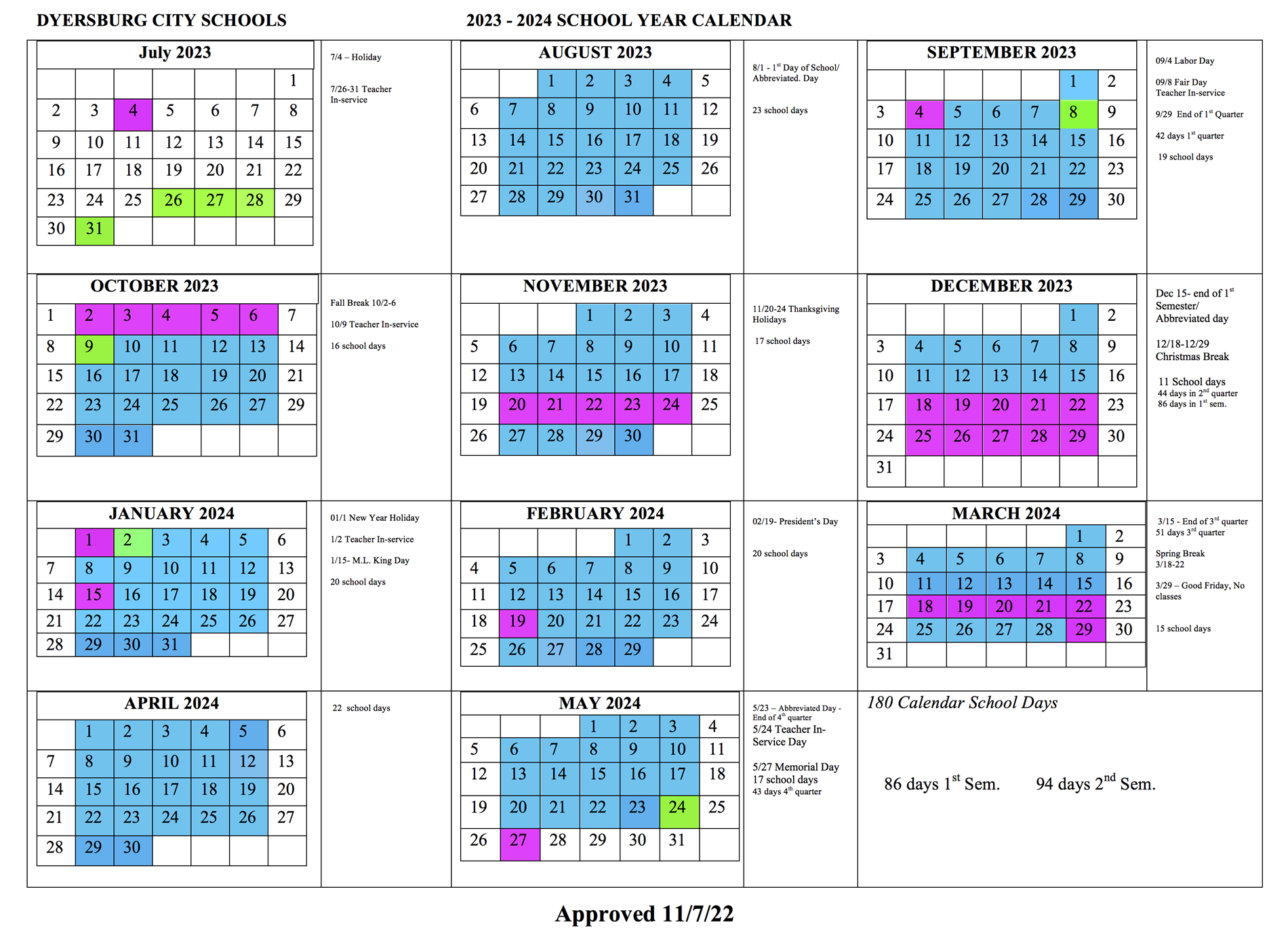 2023-2024 school calendar 