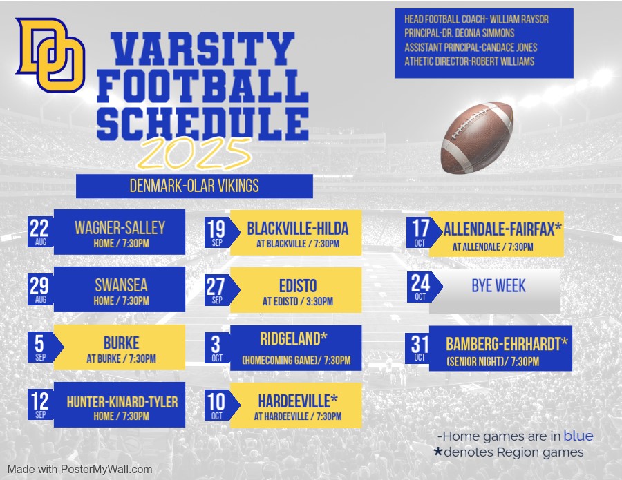 Varsity Football Schedule 2025